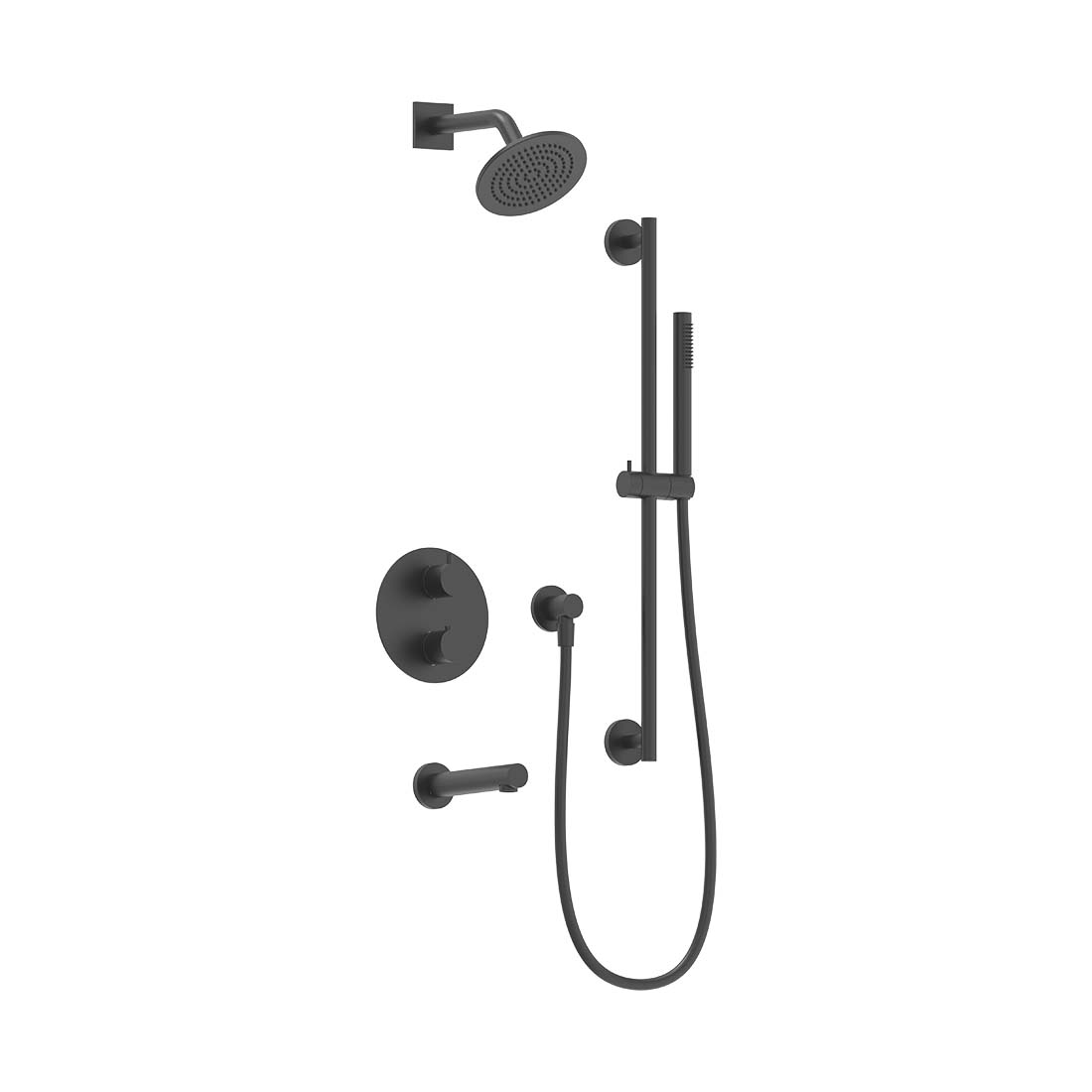 AQUALEM TSKT3163 Universal 3-Way RD Thermostatic Shower Trim Set, Tub Spout (REQ.:HW2300.RI)