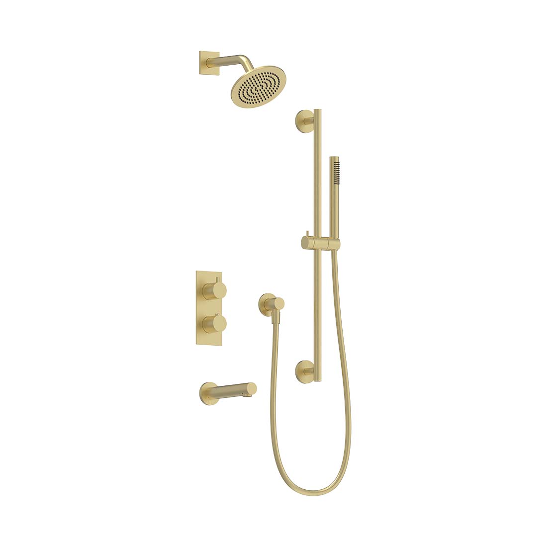 AQUALEM TSKT3173 Universal 3-Way RD Thermostatic Shower Trim Set, Tub Spout (REQ.:HW2300.RI)