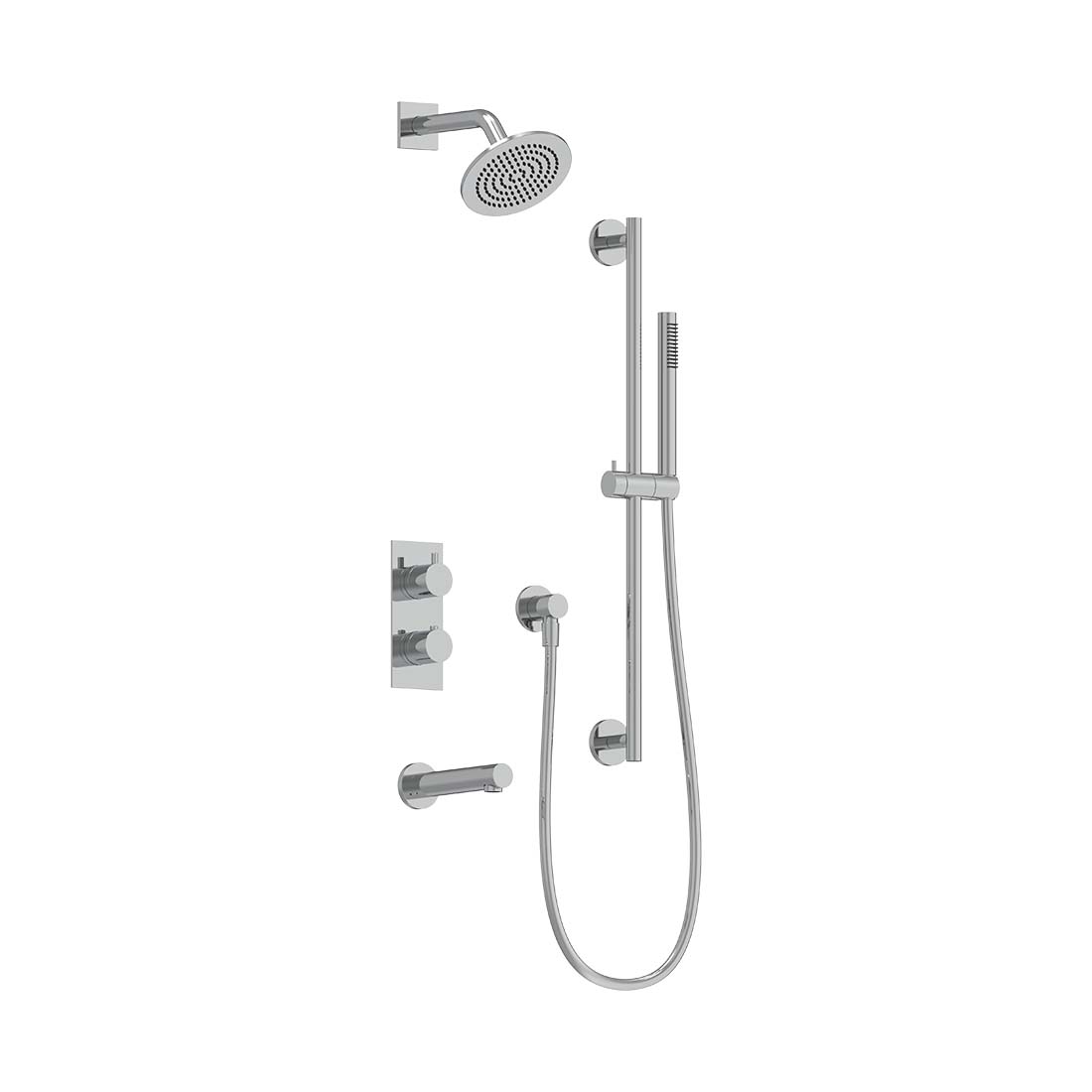 AQUALEM TSKT3173 Universal 3-Way RD Thermostatic Shower Trim Set, Tub Spout (REQ.:HW2300.RI)