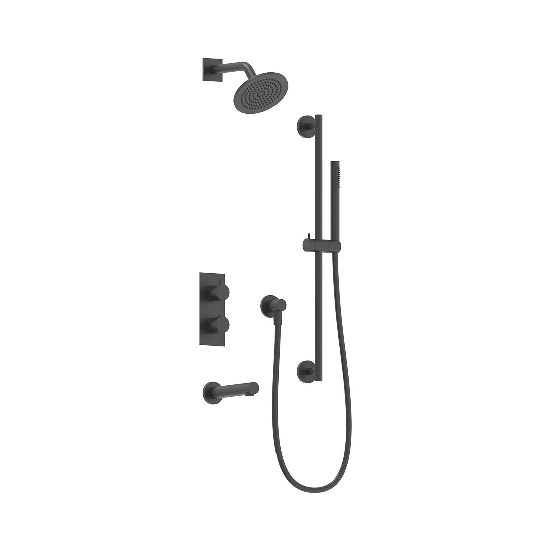 AQUALEM TSKT3173 Universal 3-Way RD Thermostatic Shower Trim Set, Tub Spout (REQ.:HW2300.RI)