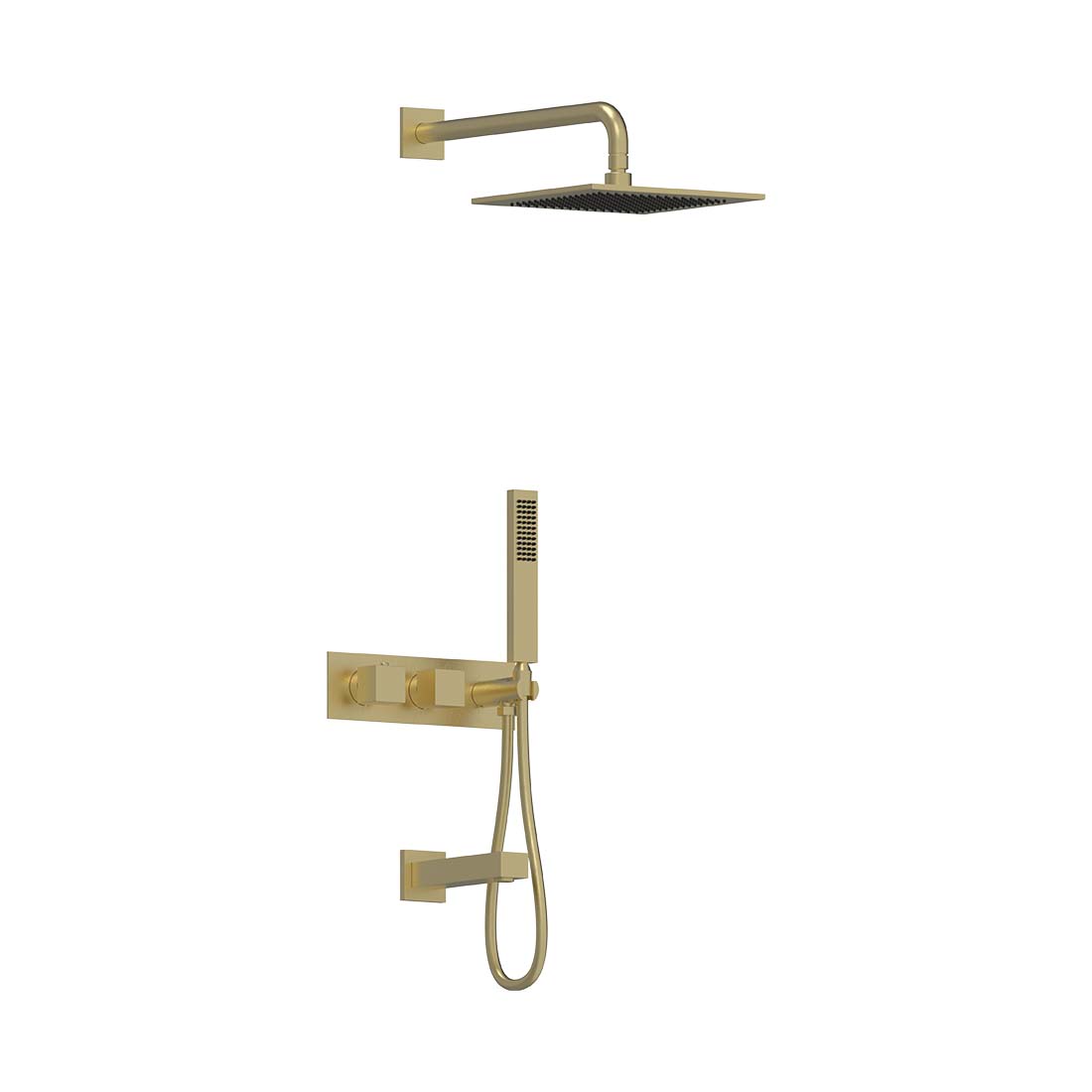 AQUALEM TSKT3204 Universal 3-Way SQ Thermostatic Shower Trim Set, Tub Spout (REQ.:HW2700.RI)