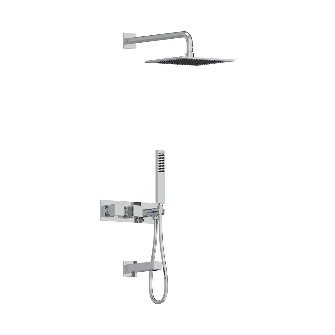 AQUALEM TSKT3204 Universal 3-Way SQ Thermostatic Shower Trim Set, Tub Spout (REQ.:HW2700.RI) Main image