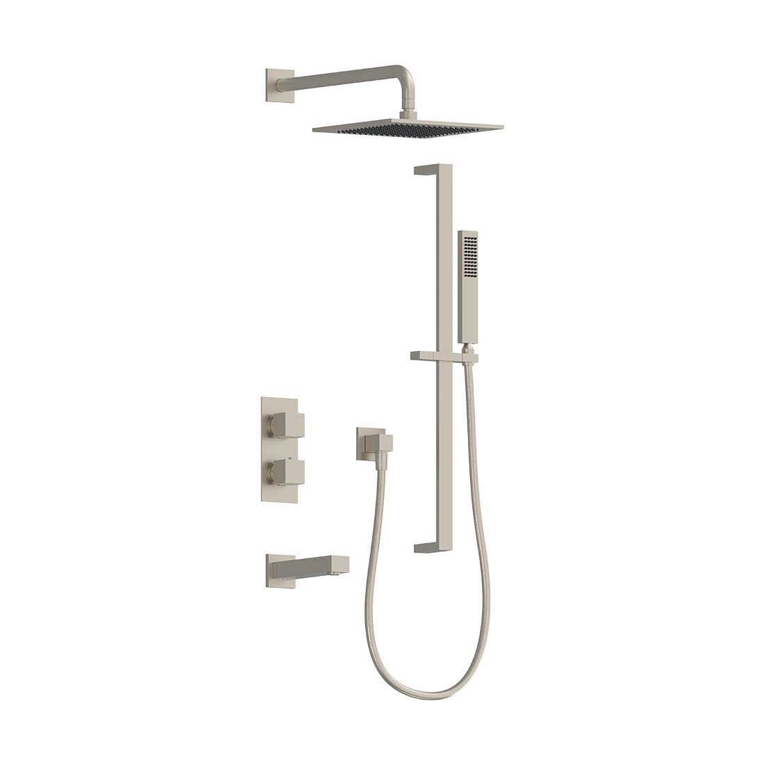 AQUALEM TSKT3223 Universal 3-Way SQ Thermostatic Shower Trim Set, Tub Spout (REQ.:HW2300.RI)