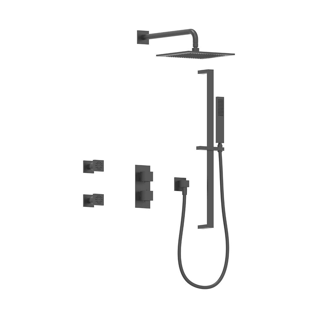 AQUALEM TSKT3253A Universal 3-Way SQ Thermostatic Shower Trim Set, 2 ADJ Body Sprays (REQ.:HW2300.RI)