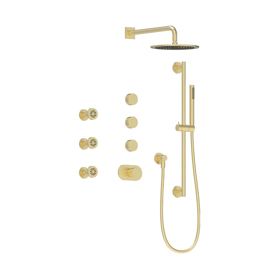AQUALEM TSKT5103A Universal 3-Way RD THM Shower Trim Set, 3 ADJ Sprays (REQ.:TV3000.RI & VC3000.RI X3)