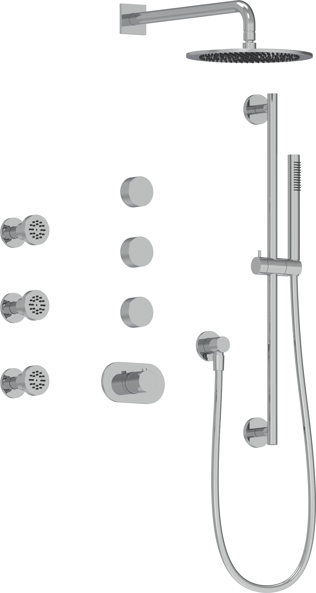 AQUALEM TSKT5103A Universal 3-Way RD THM Shower Trim Set, 3 ADJ Sprays (REQ.:TV3000.RI & VC3000.RI X3) Main image