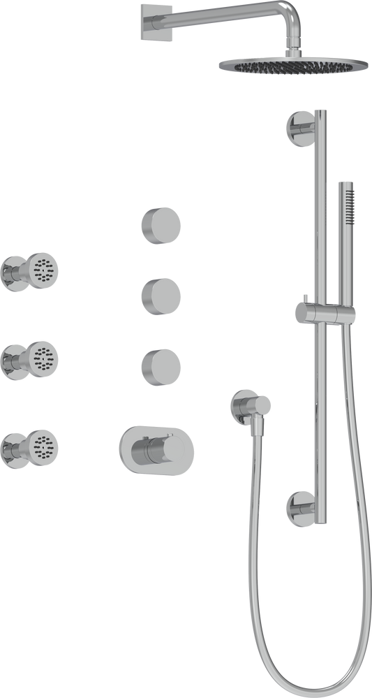 AQUALEM TSKT5103A Universal 3-Way RD THM Shower Trim Set, 3 ADJ Sprays (REQ.:TV3000.RI & VC3000.RI X3)