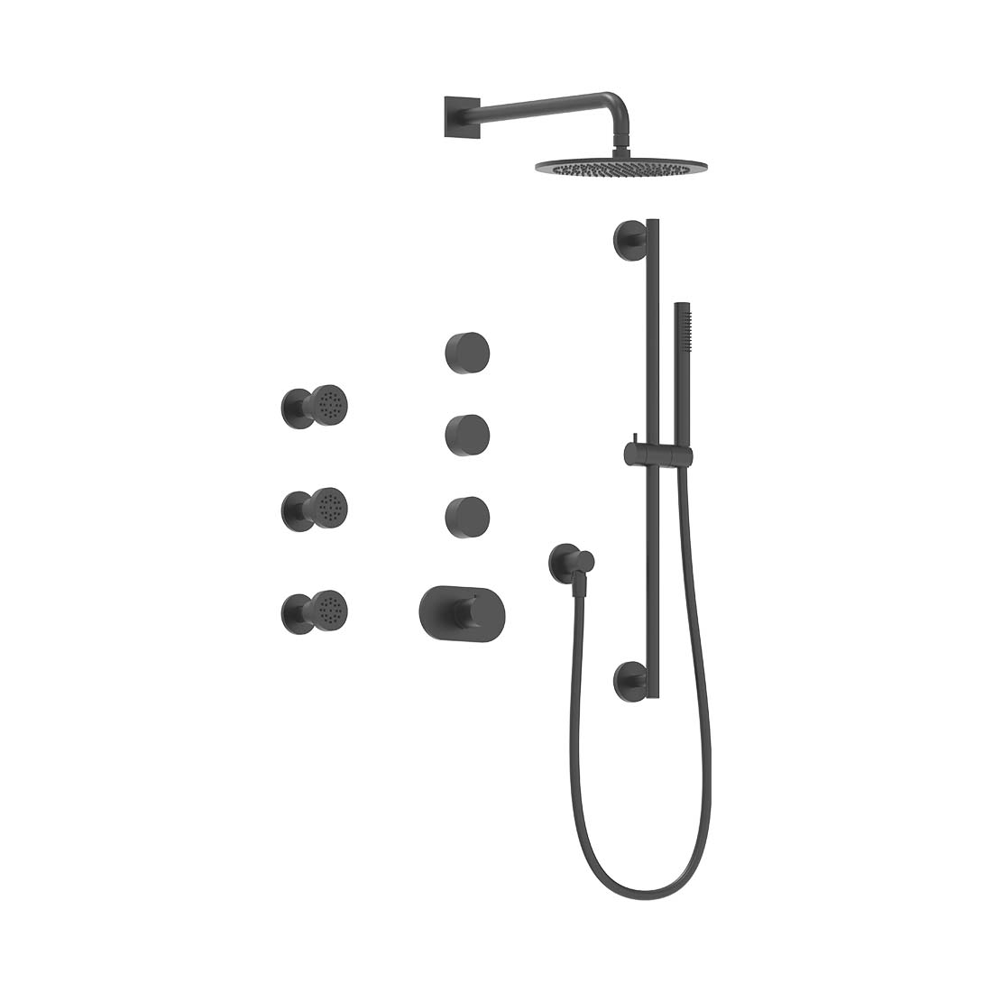 AQUALEM TSKT5103A Universal 3-Way RD THM Shower Trim Set, 3 ADJ Sprays (REQ.:TV3000.RI & VC3000.RI X3)