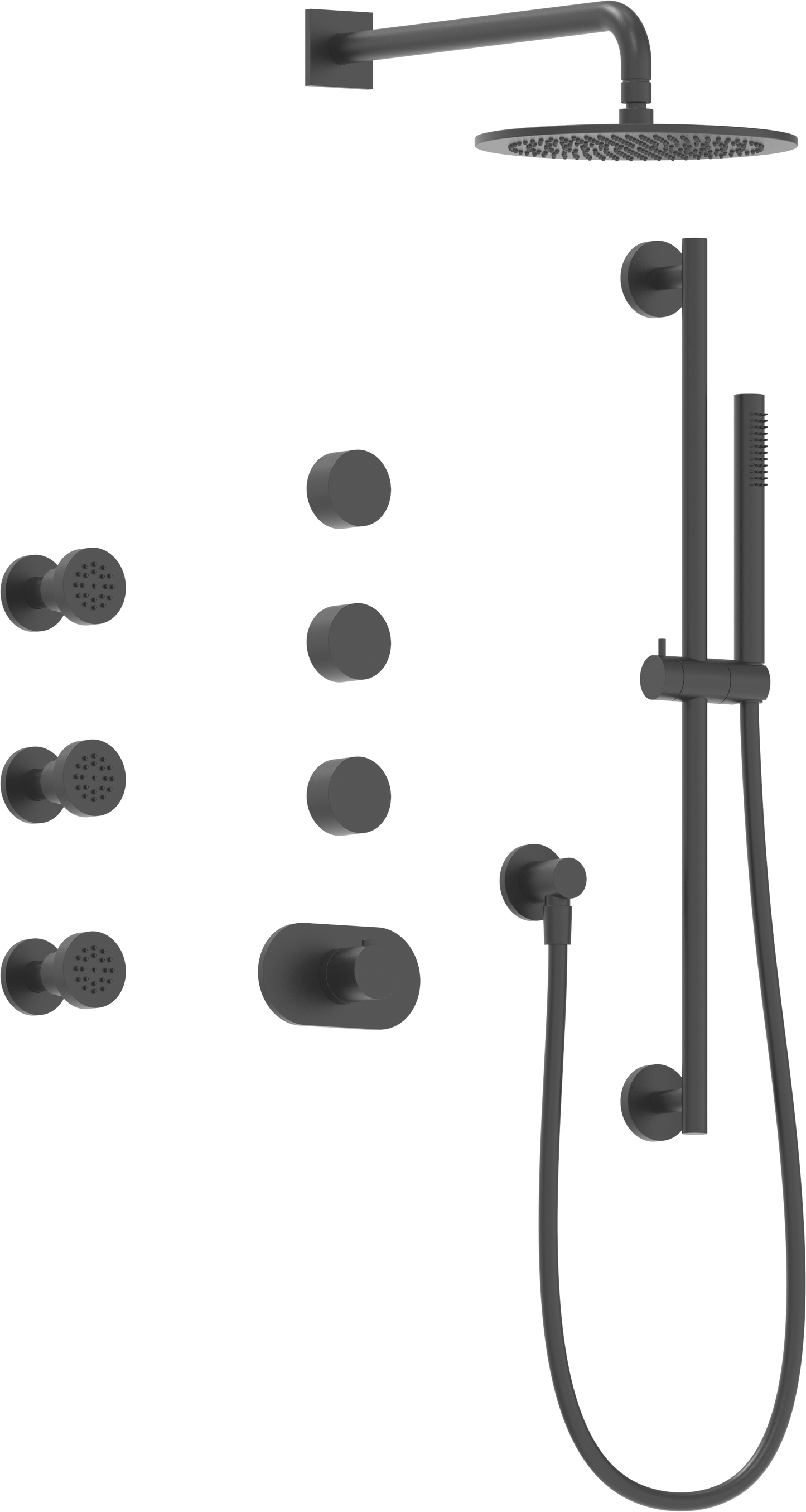 AQUALEM TSKT5103A Universal 3-Way RD THM Shower Trim Set, 3 ADJ Sprays (REQ.:TV3000.RI & VC3000.RI X3)