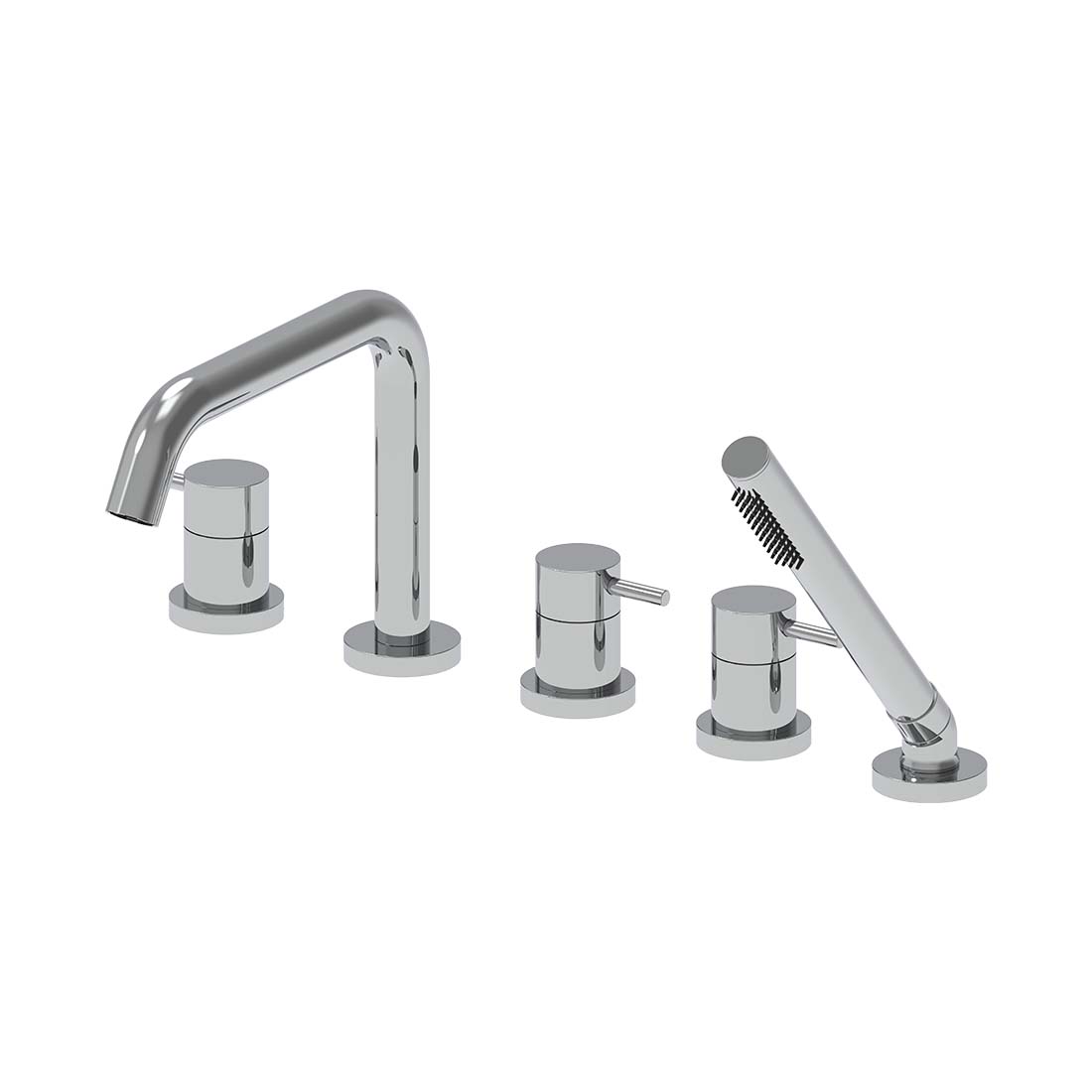 AQUALEM YG9216 Gio Deck Mount Tub Filler w/ HandShower Main image