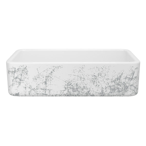 SHAWS RC3618 36 Inch Lancaster White Single Bowl Farmhouse Apron Front Fireclay Kitchen Sink With Metallic Design Secondary image