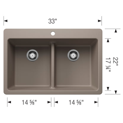 BLANCO 403634 LIVEN EQUAL DOUBLE LOW DIVIDE