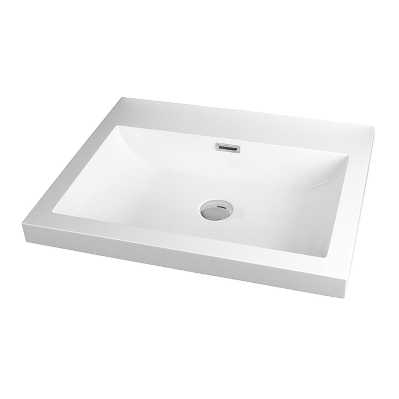 RUBI RTO580S Slim Countertop White Basin With Overflow Main image