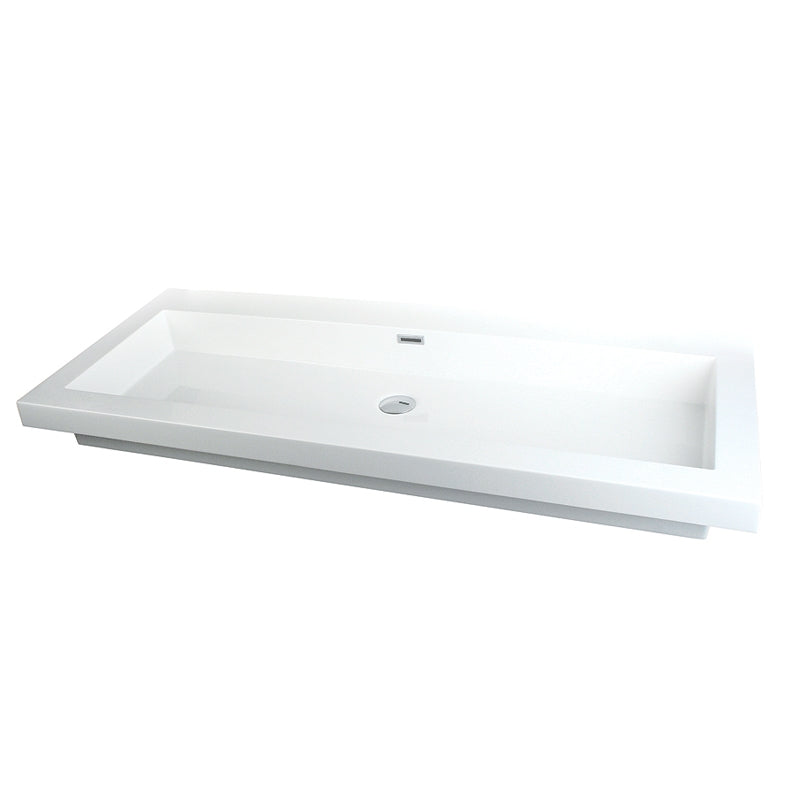RUBI RTOL120 Countertop White Basin With Overflow Main image