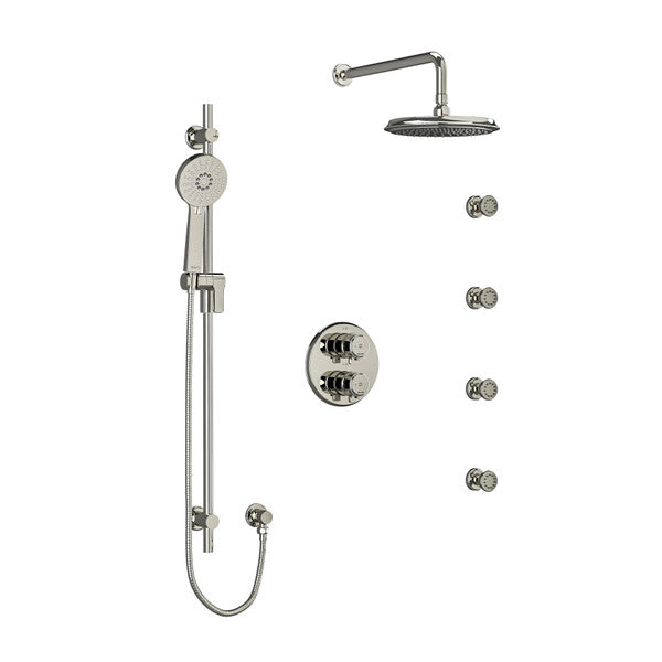 RIOBEL KIT446MMRDJ Momenti Type T/P (Thermostatic/Pressure Balance) Double Coaxial System With Hand Shower Rail 4 Body Jets And Shower Head Secondary image