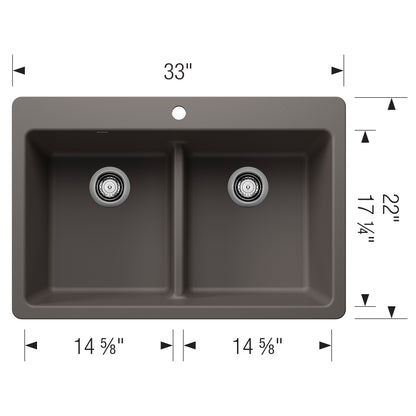 BLANCO 403634 LIVEN EQUAL DOUBLE LOW DIVIDE