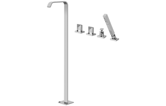Graff Targa - G-3653-C14B Floor-Mounted Tub Filler w/Deck-Mounted Handshower & Diverter