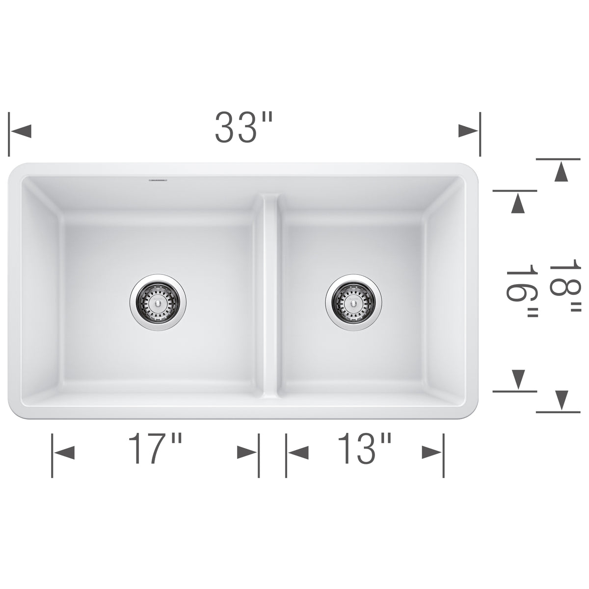 BLANCO 402651 PRECIS U 1¾ LOW DIVIDE