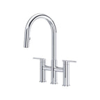 RIOBEL LT400 Lateral Bridge Pull-Down Kitchen Faucet With C-Spout
