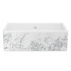 SHAWS MS3318 33 Inch Shaker White Single Bowl Apron Front Fireclay Kitchen Sink With Metallic Design