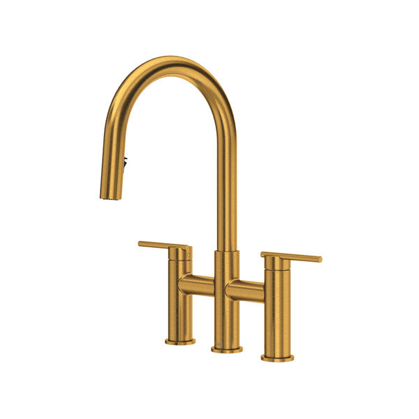 RIOBEL LT400 Lateral Bridge Pull-Down Kitchen Faucet With C-Spout Main image