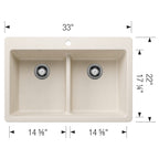 BLANCO 403634 LIVEN EQUAL DOUBLE LOW DIVIDE
