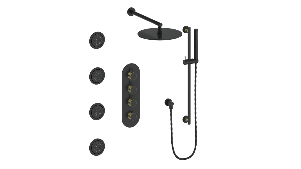 VOGT SET.DA.350.930 Drava 3-Way TH Shower Kit with Body Jets