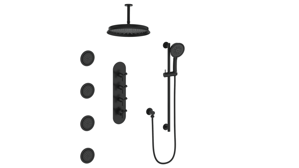 VOGT SET.Z1.350.936 Zehn 3/4" High-Flow TH Shower Kit with Body Jets and 6" Ceiling Arm