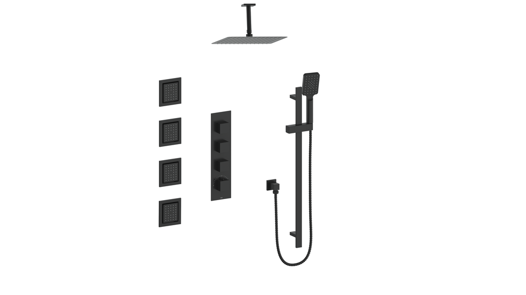 VOGT SET.KG.350.936 Kapfenberg 3/4" High-Flow TH Shower Kit with Body Jets and 6" Ceiling Arm