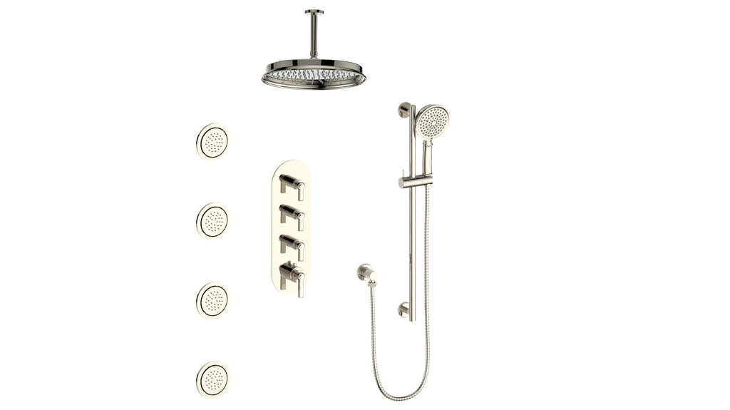 VOGT SET.Z1.350.936 Zehn 3/4" High-Flow TH Shower Kit with Body Jets and 6" Ceiling Arm