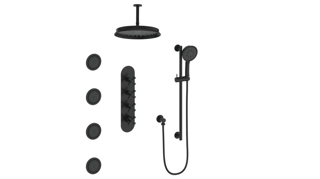 VOGT SET.Z1.350.936 Zehn 3/4" High-Flow TH Shower Kit with Body Jets and 6" Ceiling Arm