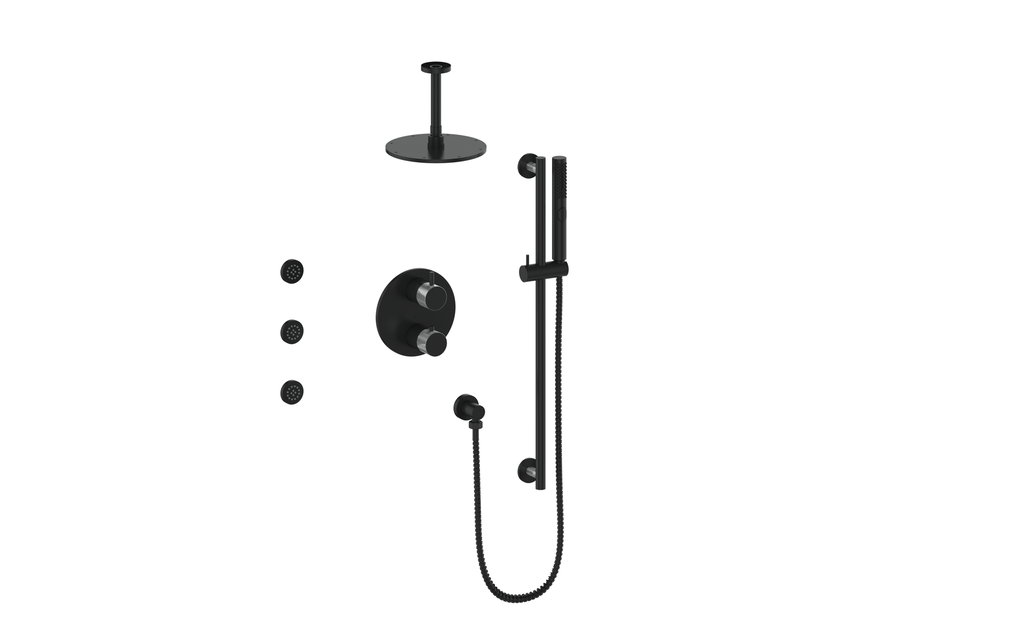 VOGT SET.DA.320.816 Drava 3-Way TH Shower Kit with Body Jets and 6" Ceiling Arm