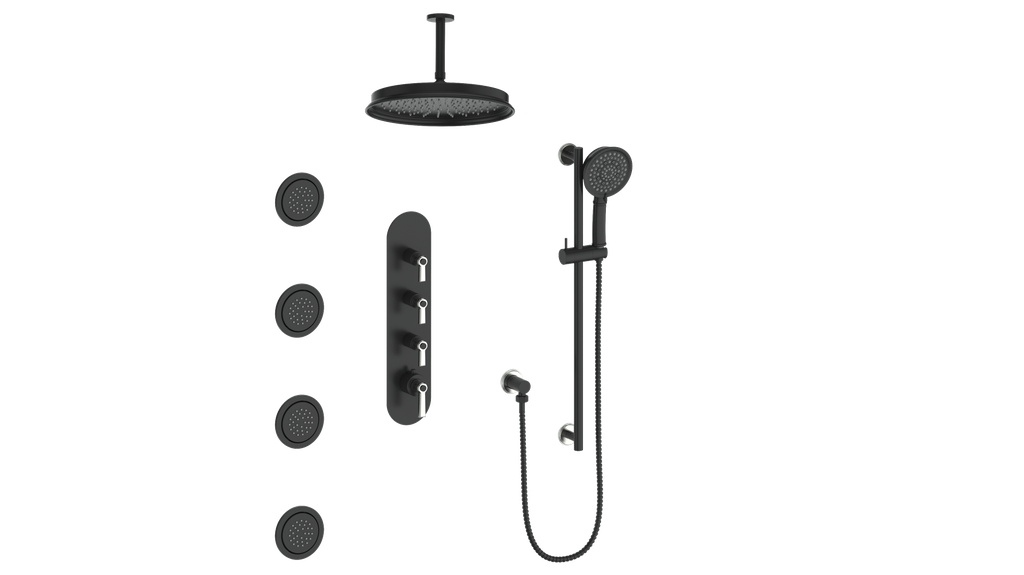 VOGT SET.Z1.350.936 Zehn 3/4" High-Flow TH Shower Kit with Body Jets and 6" Ceiling Arm