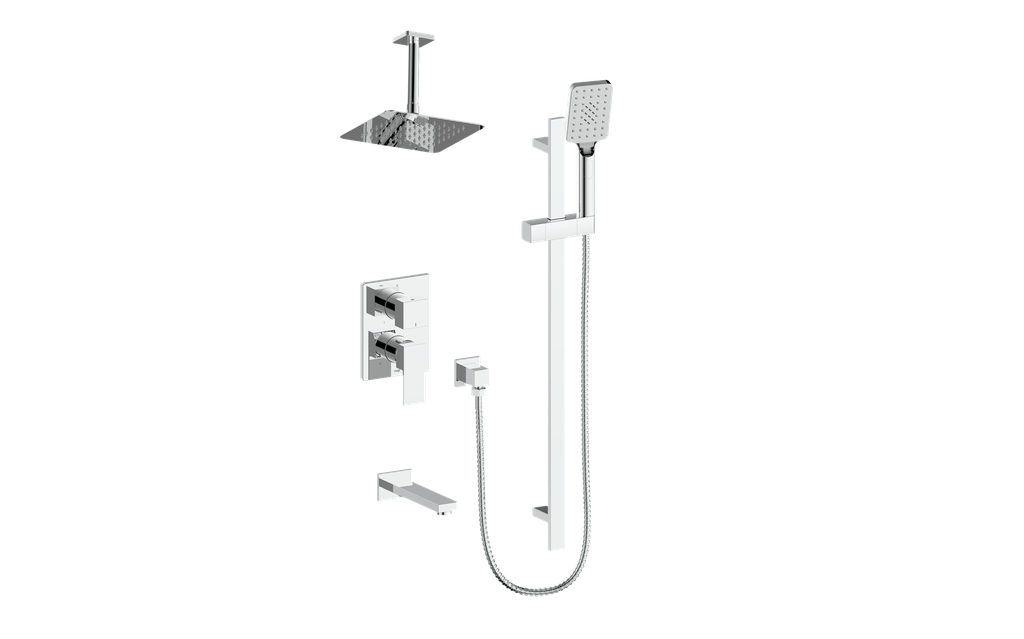 VOGT SET.KG.310.316 Kapfenberg 3-Way PB Shower Kit with 6" Ceiling Arm Main image