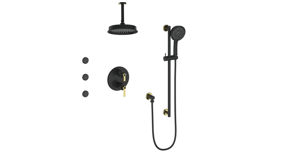 VOGT SET.Z1.320.816 Zehn 3-Way TH Shower Kit with Body Jets and 6" Ceiling Arm
