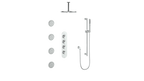 VOGT SET.DA.350.936 Drava 3-Way TH Shower Kit with Body Jets and 6" Ceiling Arm