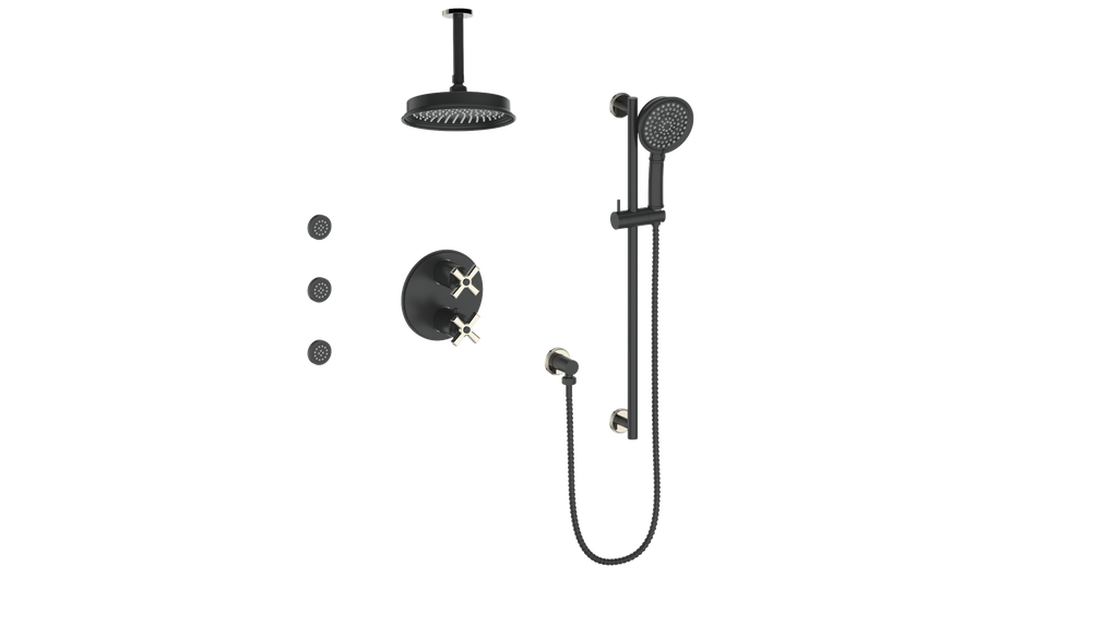 VOGT SET.Z1.320.816 Zehn 3-Way TH Shower Kit with Body Jets and 6" Ceiling Arm