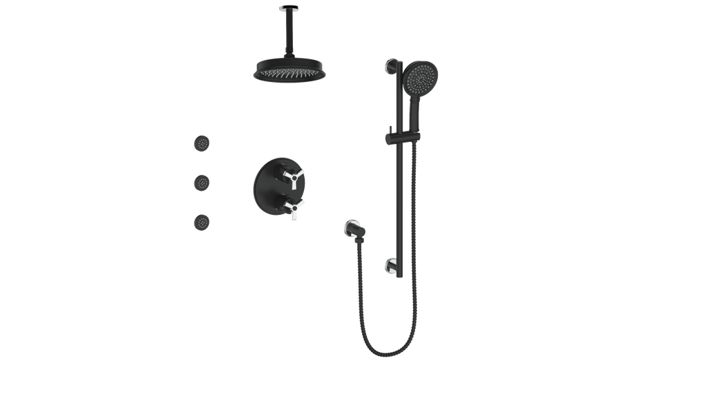 VOGT SET.Z1.320.816 Zehn 3-Way TH Shower Kit with Body Jets and 6" Ceiling Arm