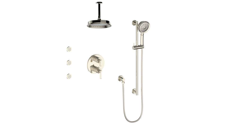 VOGT SET.Z1.320.816 Zehn 3-Way TH Shower Kit with Body Jets and 6" Ceiling Arm