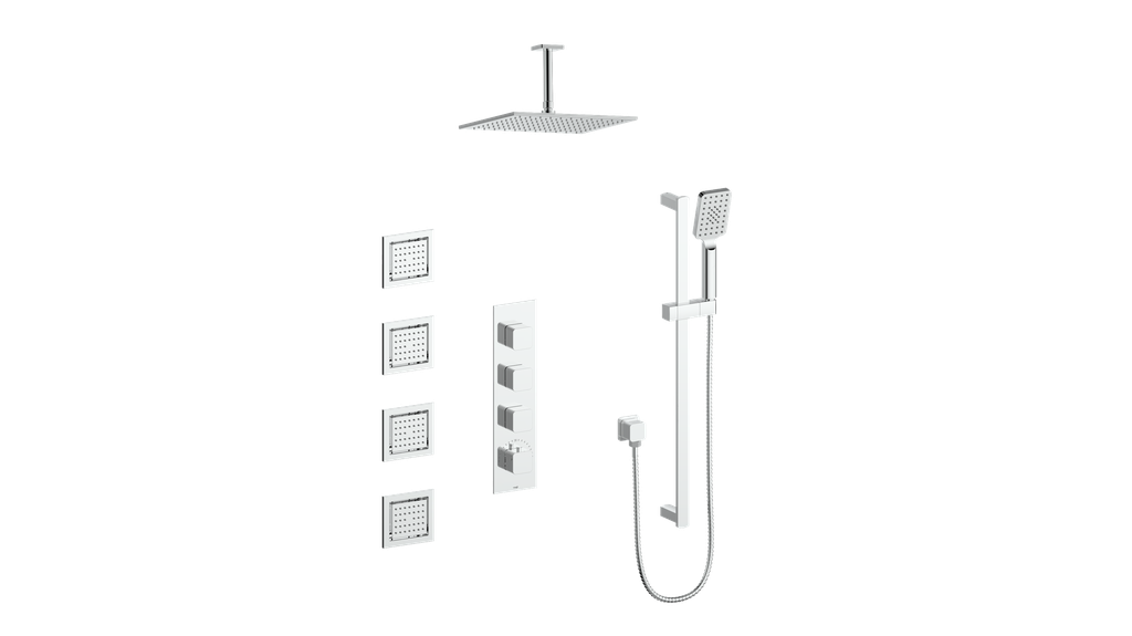 VOGT SET.NU.350.936 Niveau 3/4" High-Flow TH Shower Kit with Body Jets and 6" Ceiling Arm Main image
