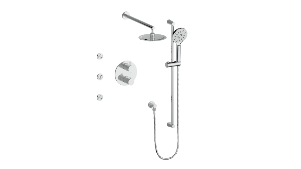 VOGT SET.WL.320.810 Worgl 3-Way TH Shower Kit with Body Jets