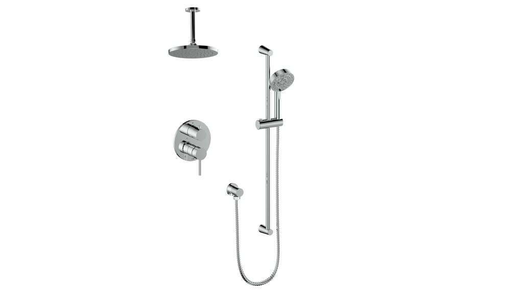 VOGT SET.OR.210.216 Worgl 2-Way PB Shower Kit with 6" Ceiling Arm Main image