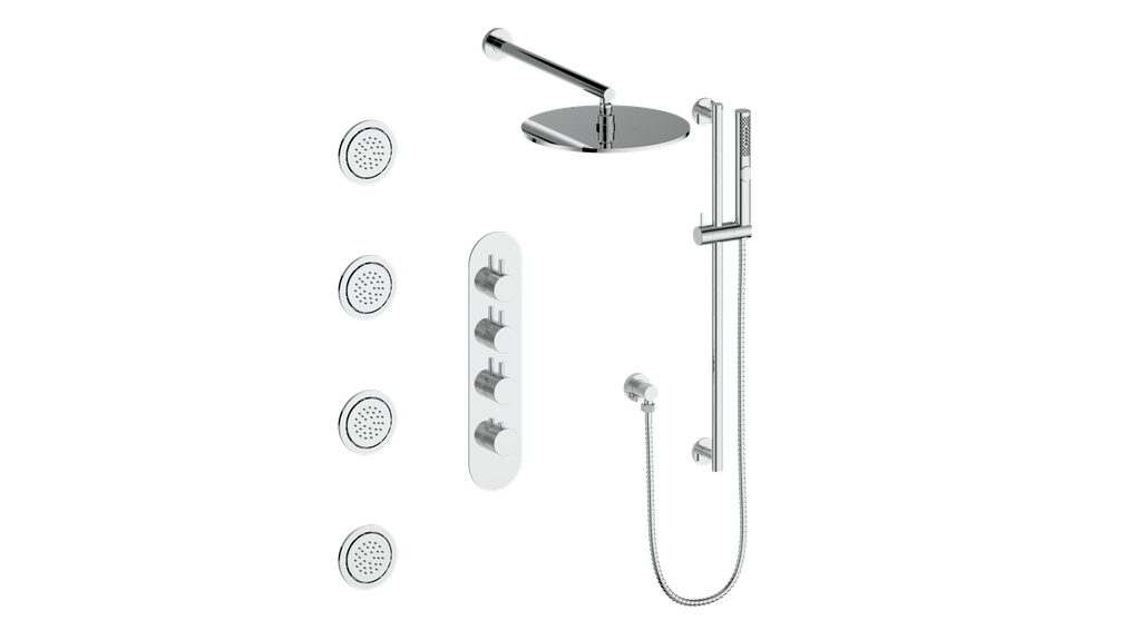 VOGT SET.DA.350.930 Drava 3-Way TH Shower Kit with Body Jets