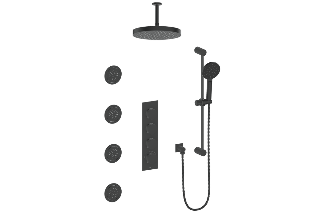 VOGT SET.M1.350.936 Mond 3/4" High-Flow TH Shower Kit with Body Jets and 6" Ceiling Arm Secondary image