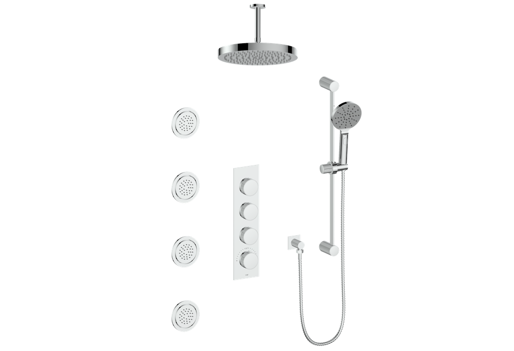 VOGT SET.M1.350.936 Mond 3/4" High-Flow TH Shower Kit with Body Jets and 6" Ceiling Arm Main image