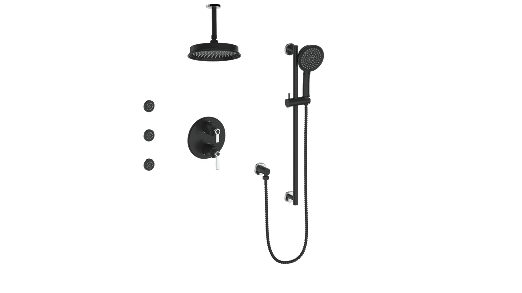 VOGT SET.Z1.320.816 Zehn 3-Way TH Shower Kit with Body Jets and 6" Ceiling Arm