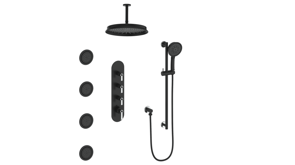 VOGT SET.Z1.350.936 Zehn 3/4" High-Flow TH Shower Kit with Body Jets and 6" Ceiling Arm
