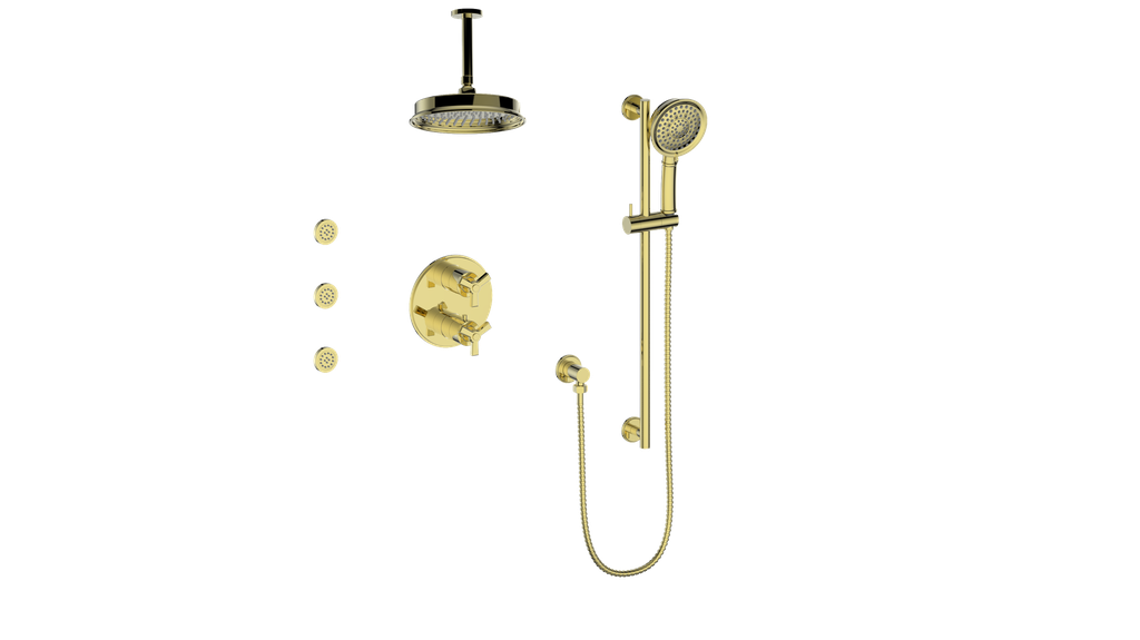 VOGT SET.Z1.320.816 Zehn 3-Way TH Shower Kit with Body Jets and 6" Ceiling Arm
