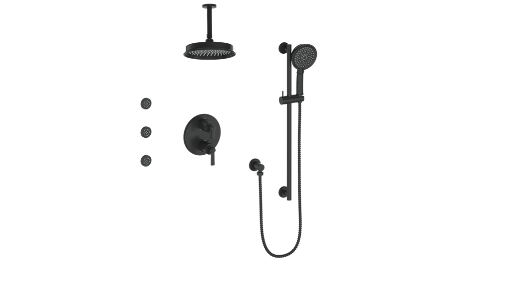VOGT SET.Z1.320.816 Zehn 3-Way TH Shower Kit with Body Jets and 6" Ceiling Arm
