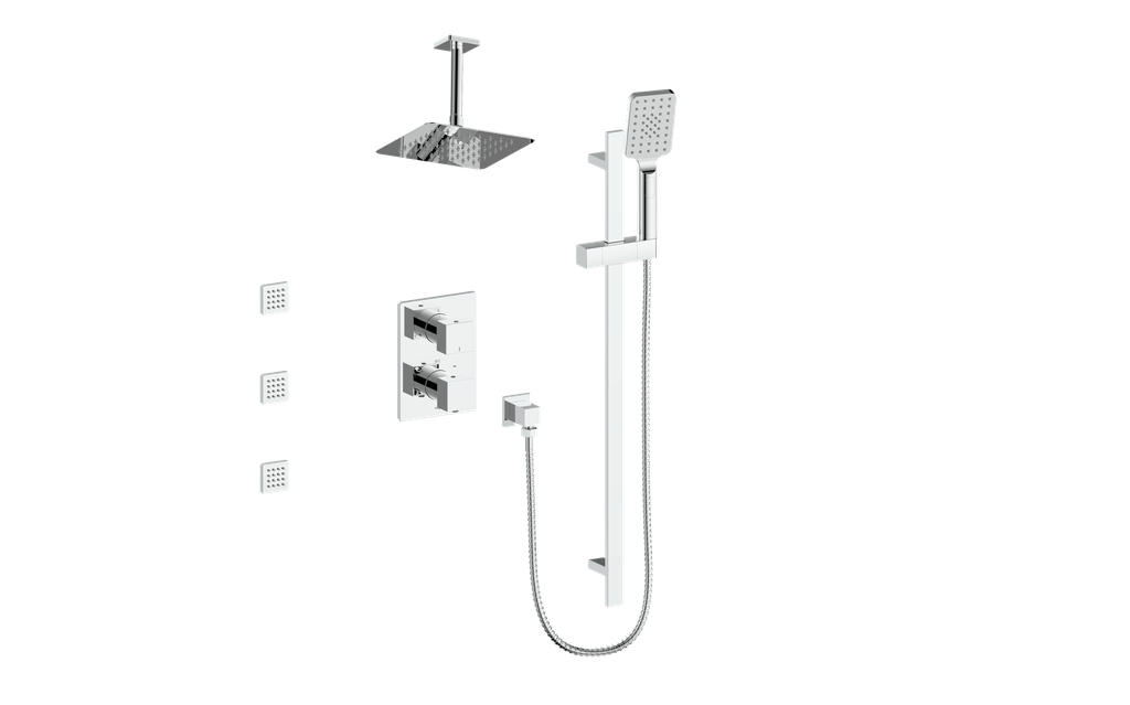 VOGT SET.KG.320.816 Kapfenberg 3-Way TH Shower Kit with Body Jets and 6" Ceiling Arm Main image